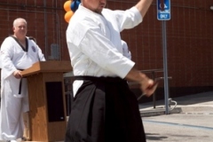 Performing a nunchaku kata